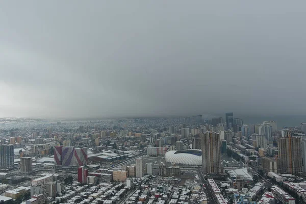 Batumi Cidade Após Queda Neve Vista Aérea — Fotografia de Stock