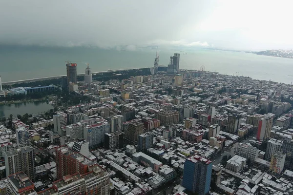 Batumi Città Dopo Nevicata Vista Aerea — Foto Stock