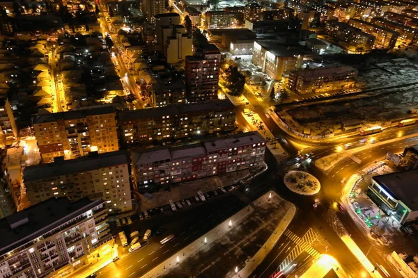 Batumi Stadt Bei Nacht Luftaufnahme — Stockfoto