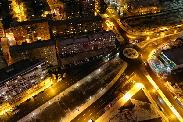 Batum Şehri Gece Hava Manzarası — Stok fotoğraf