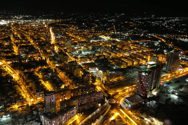 Batumi Stadt Bei Nacht Luftaufnahme — Stockfoto