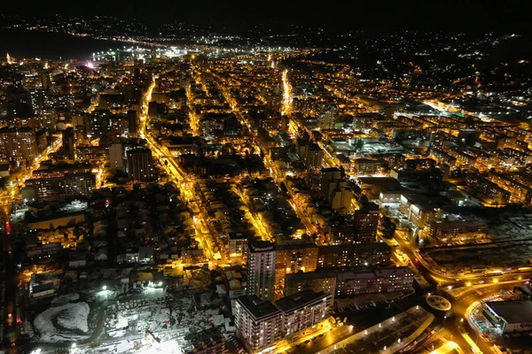 Batumi Cidade Noite Vista Aérea — Fotografia de Stock