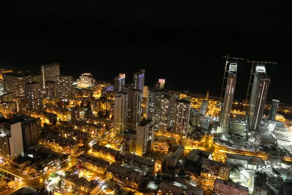 Batumi Stad Nachts Vanuit Lucht Gezien — Stockfoto