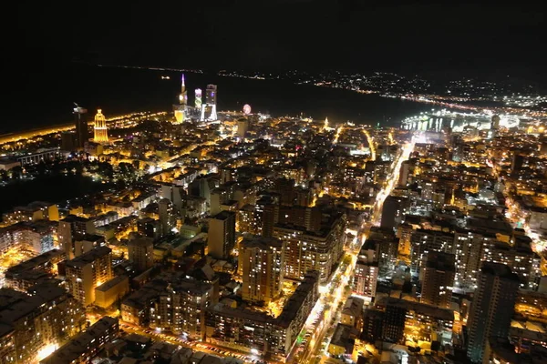 Batum şehri, gece, hava manzarası