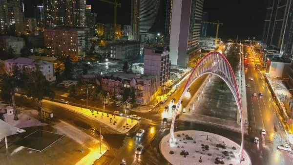 Batumi Cidade Noite Vista Aérea — Fotografia de Stock