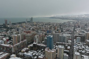 Kışın Batumi, hava manzarası, Adjara, Georgia