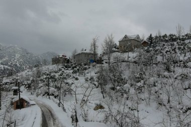 Karla kaplı dağların manzarası