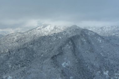 Karla kaplı dağların manzarası