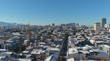 Karla kaplı Batumi, Adjara, Georgia 'nın hava manzarası