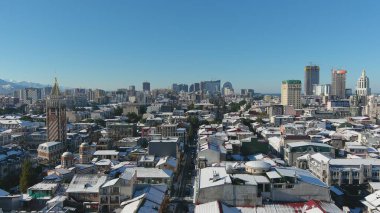 Karla kaplı Batumi, Adjara, Georgia 'nın hava manzarası