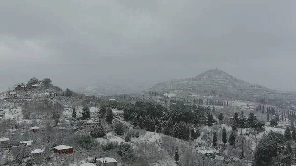 雪山村的空中景观 — 图库照片