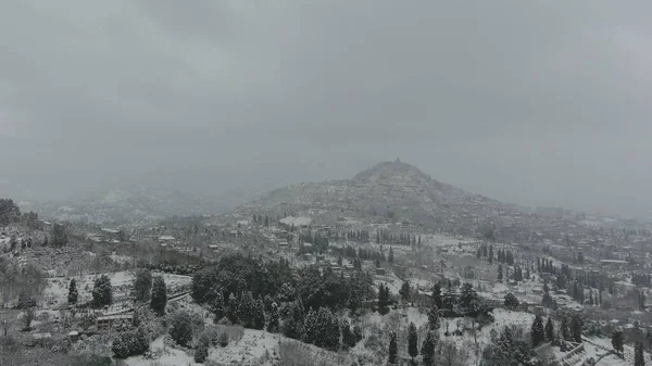 雪山村的空中景观 — 图库照片