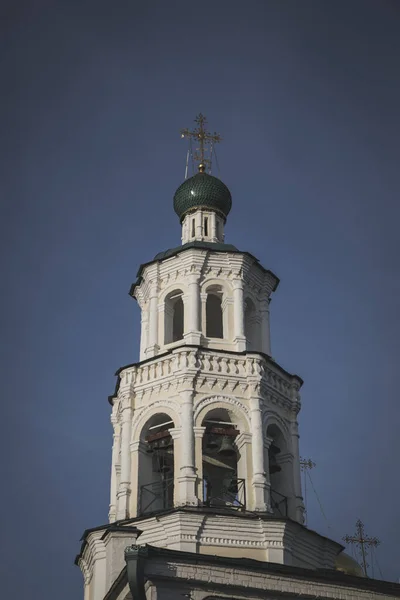 Beautiful Tower Made White Stone Blue Sky Colorful Architecture Old — Stock Photo, Image