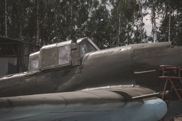 Rostiges Cockpit Eines Alten Verlassenen Flugzeugs Verlassene Militärflugzeuge — Stockfoto