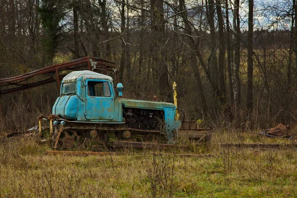 Machines Agricoles Abandonnées Dans Camp Campagne Abandonné Région Moscou Russie — Photo