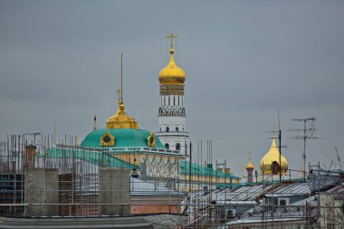 Moskova Kremlin, Rusya 'daki Ortodoks Varsayım Katedrali.