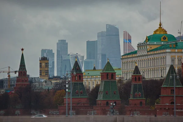 Zicht Torens Van Het Moskou Kremlin Rusland — Stockfoto