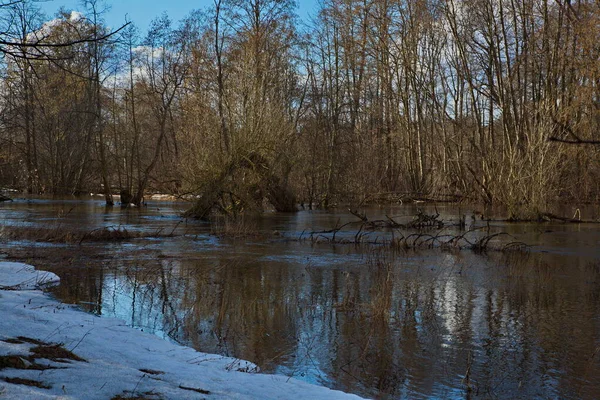 Der Beginn Der Frühjahrsflut Fluss Desna — Stockfoto