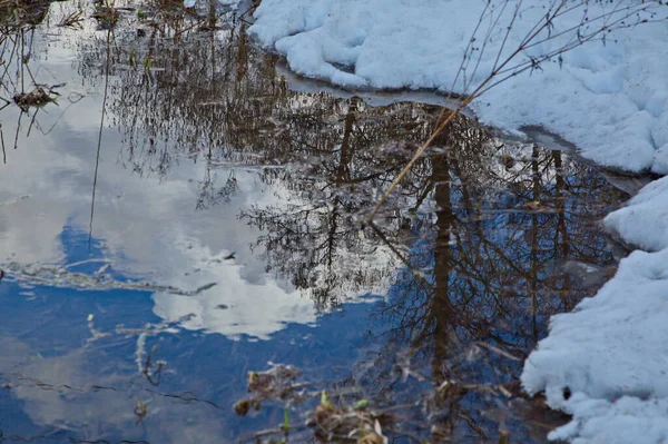 Der Beginn Der Frühjahrsflut Fluss Desna — Stockfoto