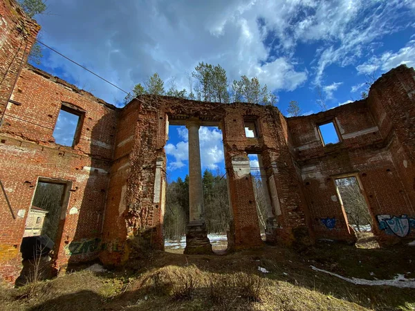 Ruínas Propriedade Nobre Petrovskoe Knyazhishchevo Região Moscou Rússia — Fotografia de Stock