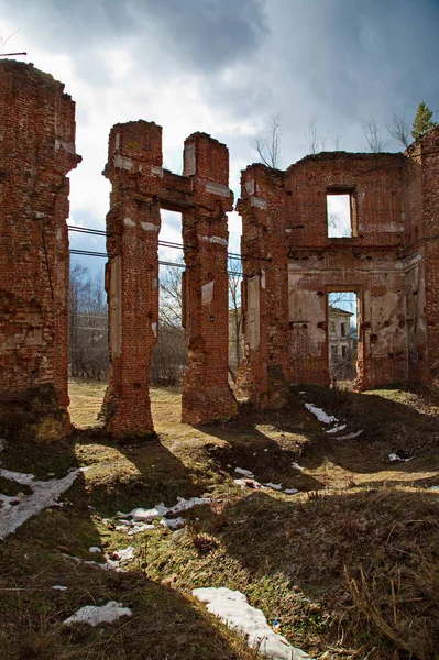 Ruínas Propriedade Nobre Petrovskoe Knyazhishchevo Região Moscou Rússia — Fotografia de Stock