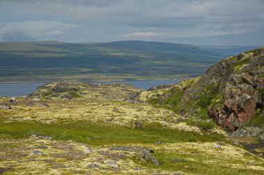 Rusya 'nın Murmansk bölgesinden Kola Yarımadası' ndan Rocky Tundra.