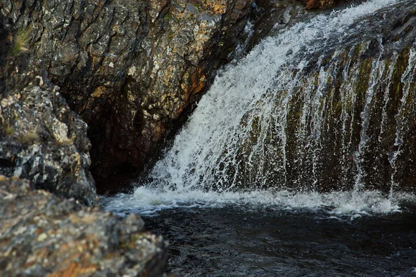 Cascata Sul Fiume Nella Tundra Kola — Foto Stock