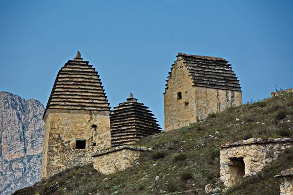 Medieval Crypt Burial Ground Village Dargavs — Stock Photo, Image