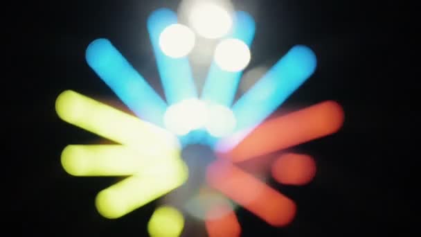 Blurred background of Christmas amusement park lights — Stock Video