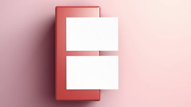 Dokulu bir yüzeye asgari kartvizit modeli. Basit markalaşma ve kırtasiye tasarımı. Sunum için tasarım eklemek üzere boş ziyaret kartı