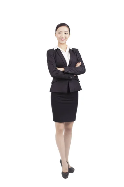 Porträt einer glücklichen jungen Geschäftsfrau — Stockfoto