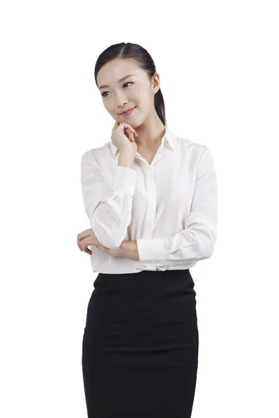 Portret van een gelukkige jonge zakenvrouw — Stockfoto