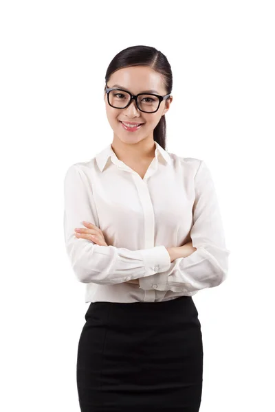 Portrait of a happy young business woman — Stock Photo, Image