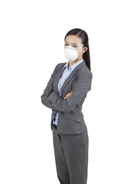 Portrait of a woman wearing a face mask — Stock Photo, Image