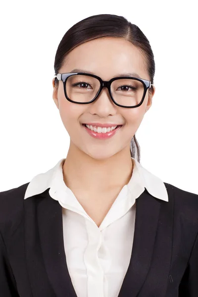 Porträtt av en lycklig ung affärskvinna — Stockfoto