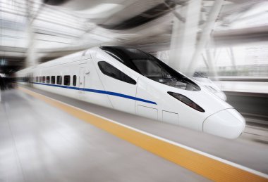 Yüksek hızlı tren portresi.