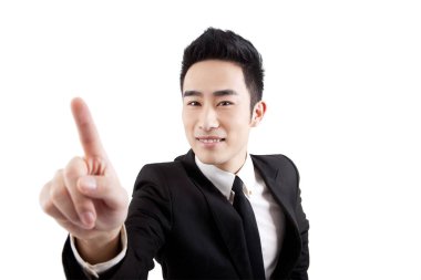 Parmaklı bir iş adamı.