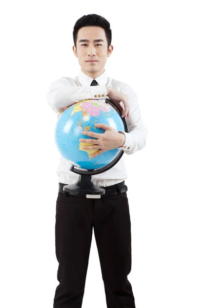 Biznesmeni i globus — Zdjęcie stockowe