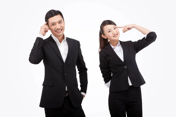 Mladý podnikatel muž a žena — Stock fotografie