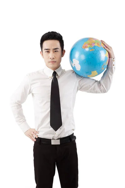 Business people and globe — Stock Photo, Image