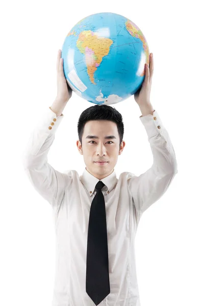 Biznesmeni i globus — Zdjęcie stockowe
