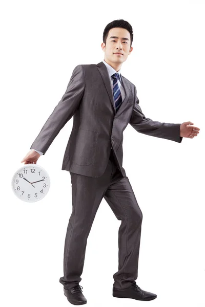 Biznesmeni i zegar — Zdjęcie stockowe