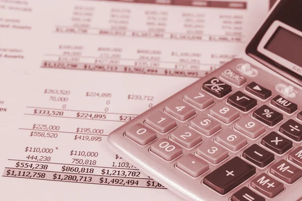 Calculator on Analysis Business Accounting — Stock Photo, Image