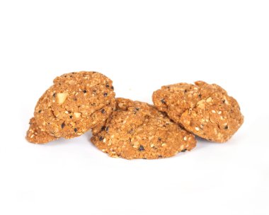 Bütün tahıl Çerezler, beyaz üzerine isloated ile ev yapımı