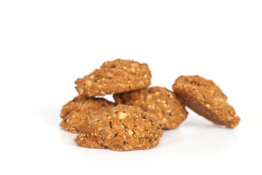 Bütün tahıl Çerezler, beyaz üzerine isloated ile ev yapımı