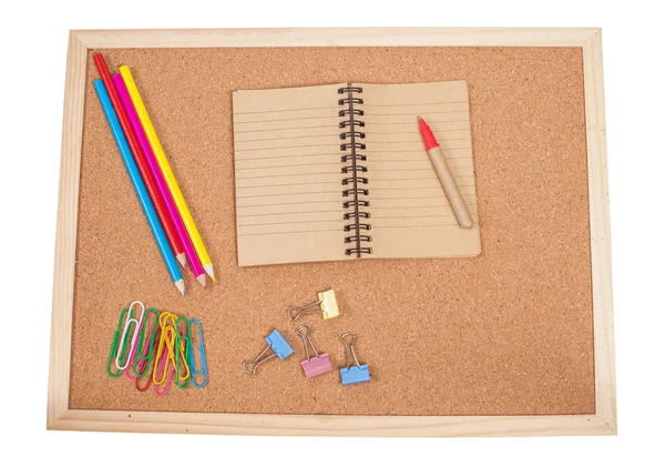 Concept and office supplies on cock board — Stock Photo, Image