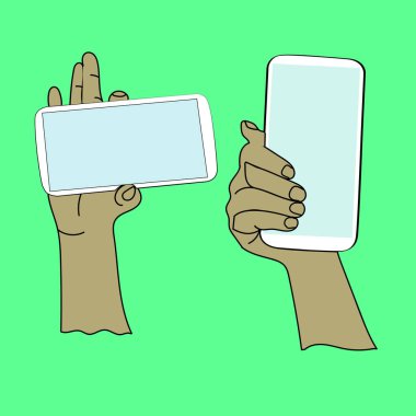 Arka planda bir telefon ya da cep telefonu tutun.