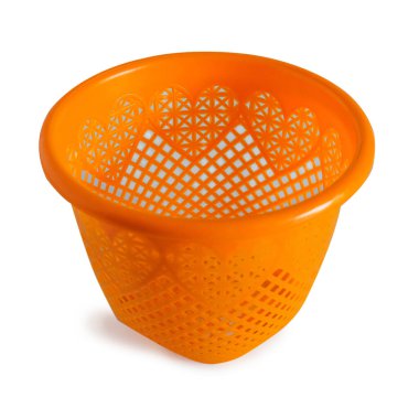 Arkaplandaki konteynır için renkli küçük sepet.