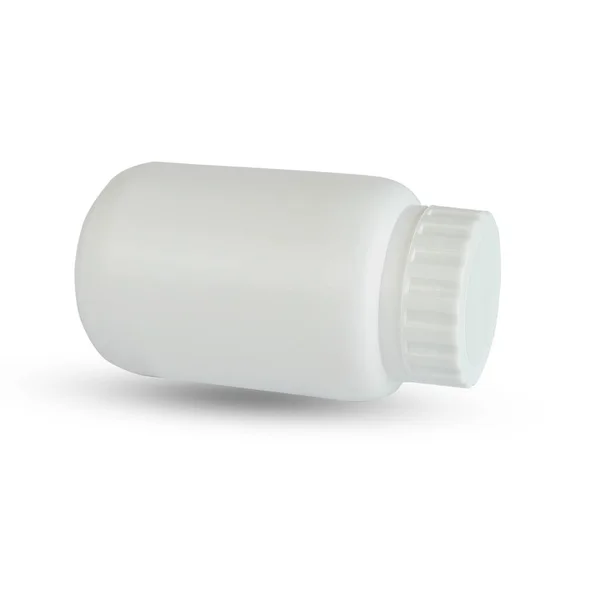 White Medical Container Wth Cap White Background — Φωτογραφία Αρχείου