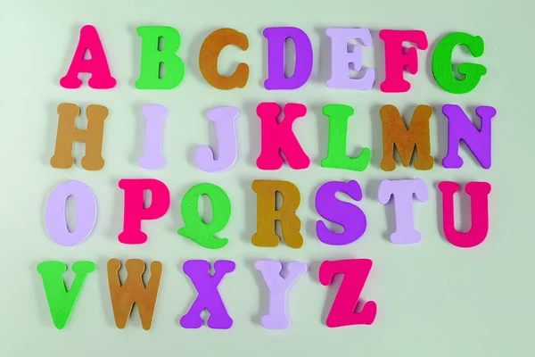 Alphabet Buchstaben Verschiedenen Farben Zur Dekoration Von Kindern — Stockfoto